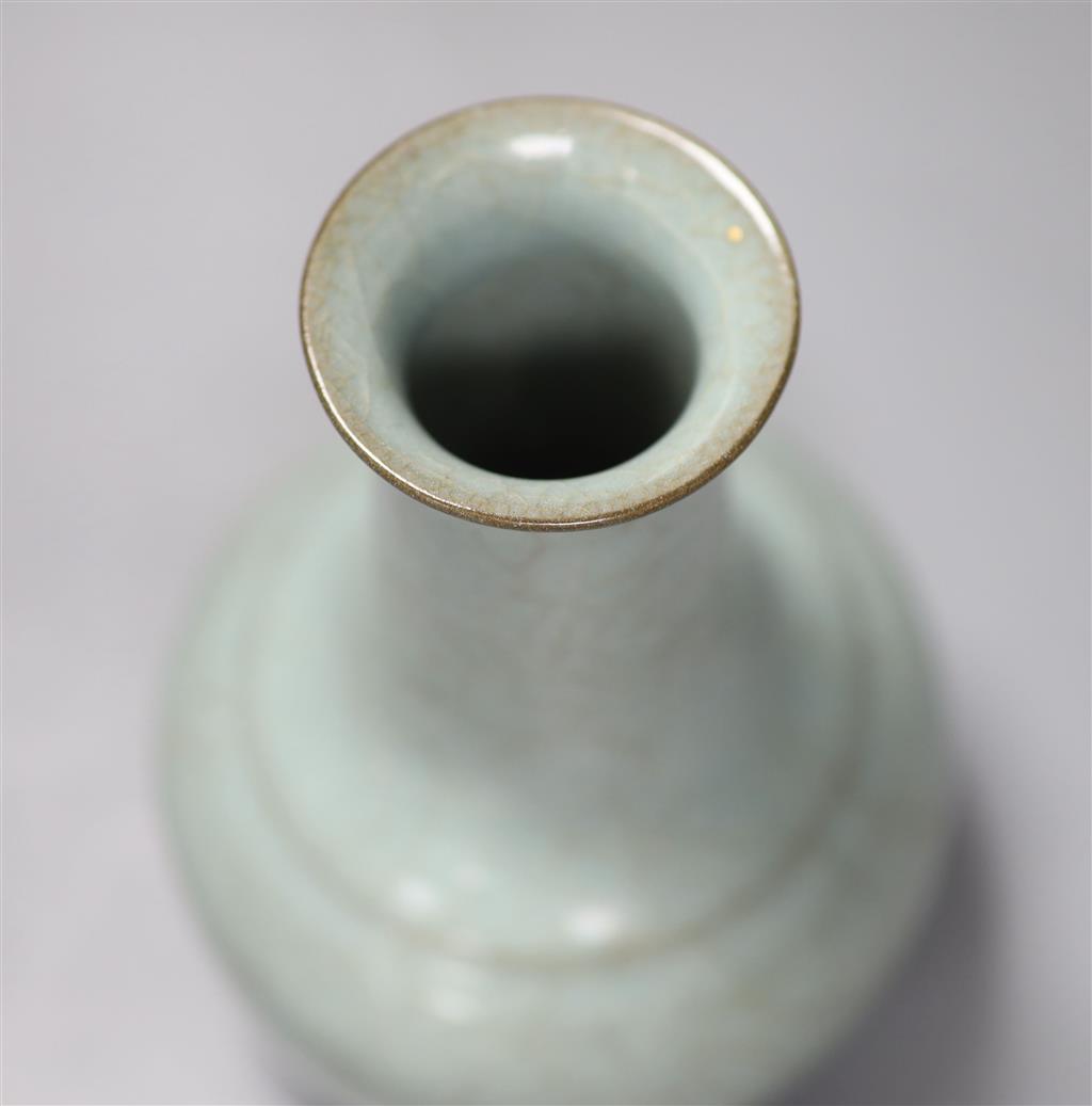 A Chinese Ru type bottle vase, height 18cm